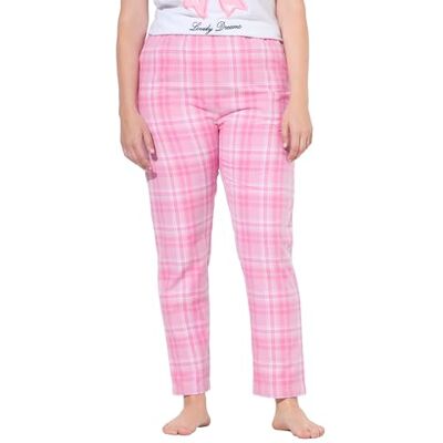 Ulla Popken Damen Pyjamahose, Karomuster, Gerades Bein, Elastikbund Pyjama (1er Pack) Ulla Popken Damen Pyjamahose, Karomuster, Gerades Bein, Elastikbund Pyjama (1er Pack)