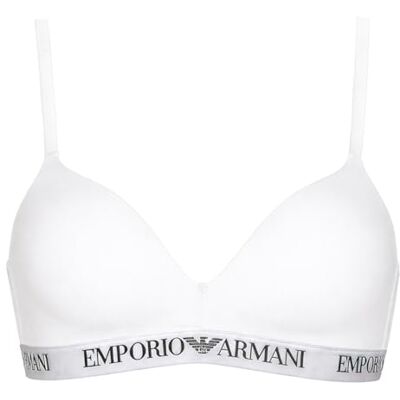 Giorgio Armani Woman's Essential Triangel-BH aus Baumwolle, gepolstert, Weiß, Größe L, weiß, L Giorgio Armani Woman's Essential Triangel-BH aus Baumwolle, gepolstert, Weiß, Größe L, weiß, L