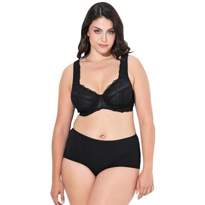 Ulla Popken Damen große Größen Übergrößen Plus Size Bügel-BH, Spitze, breite Träger schwarz 105F 822855100-105F Ulla Popken Damen große Größen Übergrößen Plus Size Bügel-BH, Spitze, breite Träger schwarz 105F 822855100-105F