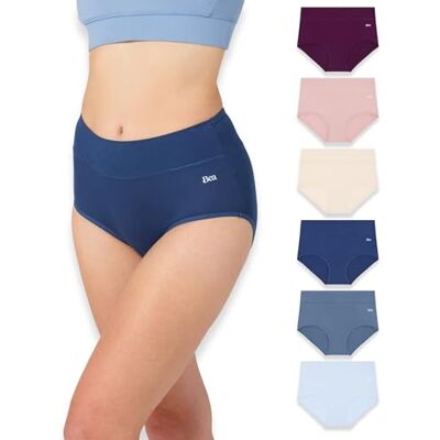 Bea 6er-Pack Unterhosen Damen Bambus, Weiche Bauchweg Unterhose Damen – Atmungsaktiv, Hoher Bund, Angenehmer Taillenslip Bea 6er-Pack Unterhosen Damen Bambus, Weiche Bauchweg Unterhose Damen – Atmungsaktiv, Hoher Bund, Angenehmer Taillenslip