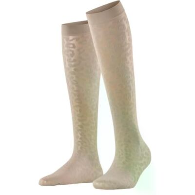 FALKE Damen Kniestrümpfe Wild Breed 20 DEN W Kh transparent gemustert 1 Paar, Hautfarben Sesame 4390, 39-42 FALKE Damen Kniestrümpfe Wild Breed 20 DEN W Kh transparent gemustert 1 Paar, Hautfarben Sesame 4390, 39-42