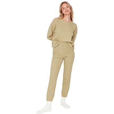 TRENDYOL Damen 2er-Pack Gerade Lange Ärmel Lounge/Zuhause Entspannt Pyjama-Set TRENDYOL Damen 2er-Pack Gerade Lange Ärmel Lounge/Zuhause Entspannt Pyjama-Set