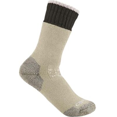 Carhartt Damen Schwere stiefelsocken aus Synthetischem Wollmischgewebe 1 Paar Socken, Khaki, Small Carhartt Damen Schwere stiefelsocken aus Synthetischem Wollmischgewebe 1 Paar Socken, Khaki, Small