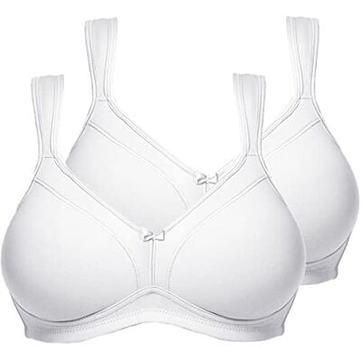 Susa Damen Doppelpack BH, Weiß, 80C EU Susa Damen Doppelpack BH, Weiß, 80C EU