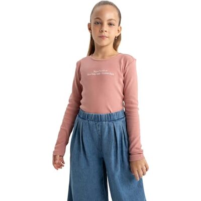 DeFacto Langarmshirt für Mädchen Modische Langarmshirts für Mädchen Stilvolle Vielfalt für jeden Anlass, Mädchen Langarmshirts von Regular Fit Crew Neck DeFacto Langarmshirt für Mädchen Modische Langarmshirts für Mädchen Stilvolle Vielfalt für jeden Anlass, Mädchen Langarmshirts von Regular Fit Crew Neck
