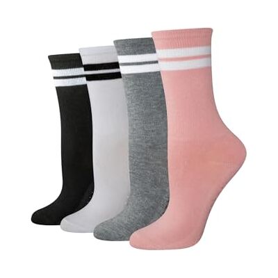 Amazon Damen Rutschfeste Pilates-Socken mit Noppen, 4 Paar, Rosa, Mehrfarbig, 38.5-43 Amazon Damen Rutschfeste Pilates-Socken mit Noppen, 4 Paar, Rosa, Mehrfarbig, 38.5-43
