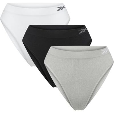 Reebok Kam Damen-Slips Nahtlose Slips im Multipack Feuchtigkeitsableitende Unterwäsche, geripptes Design Nahtlose Damen-Slips, erhältlich in den Größen XS, S, M und L Reebok Kam Damen-Slips Nahtlose Slips im Multipack Feuchtigkeitsableitende Unterwäsche, geripptes Design Nahtlose Damen-Slips, erhältlich in den Größen XS, S, M und L