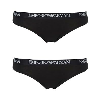 Giorgio Armani Woman's Essential Cotton 2-Pack Brazilian, Black, XL, schwarz/schwarz, XL Giorgio Armani Woman's Essential Cotton 2-Pack Brazilian, Black, XL, schwarz/schwarz, XL