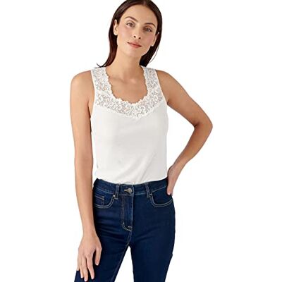 Damart Damen Seidiges Tanktop Unterwäsche, gebrochenes Weiß, S Damart Damen Seidiges Tanktop Unterwäsche, gebrochenes Weiß, S
