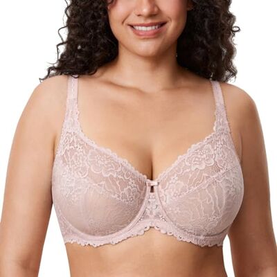 DELIMIRA Damen Minimizer Spitzen BH mit Bügel Vollschalen, Große Größen, ohne Polster, Spitze DELIMIRA Damen Minimizer Spitzen BH mit Bügel Vollschalen, Große Größen, ohne Polster, Spitze