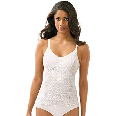 Bali Women's Shapewear Lace 'N Smooth Cami, White, Large Bali Women's Shapewear Lace 'N Smooth Cami, White, Large