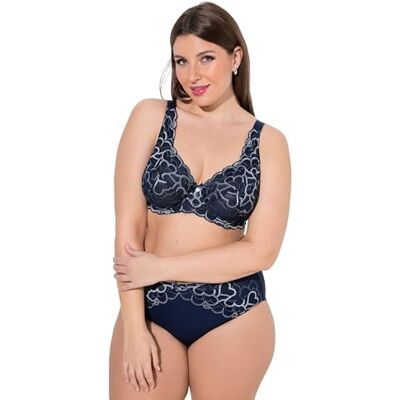 Ulla Popken Damen große Größen Übergrößen Plus Size Bügel-BH, Herzen, Spitze Nachtblau 90B 848712139-90B Ulla Popken Damen große Größen Übergrößen Plus Size Bügel-BH, Herzen, Spitze Nachtblau 90B 848712139-90B