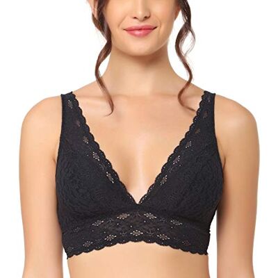 Wacoal Damen Halo Bügelloser Spitze BH, Undurchsichtige, Schwarz, 75 Wacoal Damen Halo Bügelloser Spitze BH, Undurchsichtige, Schwarz, 75