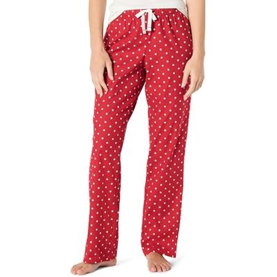 Amazon Damen Pyjamahose aus Flanell, Rot Weiß Punkte, S Amazon Damen Pyjamahose aus Flanell, Rot Weiß Punkte, S