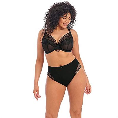 Elomi Damen Priya Bügel Plunge-BH, Durchsichtig, Schwarz, 75FF Elomi Damen Priya Bügel Plunge-BH, Durchsichtig, Schwarz, 75FF