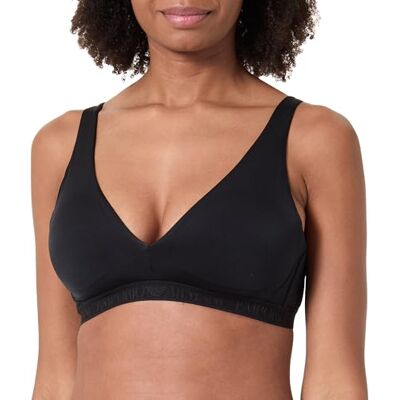 Giorgio Armani Damen Bralette aus Mikrofaser, herausnehmbare Pads, Schwarz, Größe M, Schwarz, 38 Giorgio Armani Damen Bralette aus Mikrofaser, herausnehmbare Pads, Schwarz, Größe M, Schwarz, 38