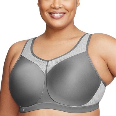 Glamorise Wonderwire 9066 Damen-Sport-BH, Übergröße, hohe Belastung, mit Bügel Glamorise Wonderwire 9066 Damen-Sport-BH, Übergröße, hohe Belastung, mit Bügel
