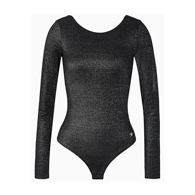 Giorgio Armani Damen Lurex Langarm Body Schwarz L, Schwarz, L Giorgio Armani Damen Lurex Langarm Body Schwarz L, Schwarz, L