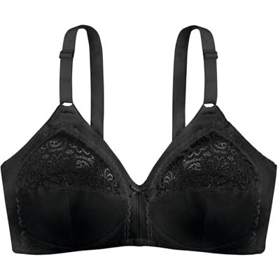 Dorina MONICA Spitzen-Bralette ohne Bügel – Verstellbare Frontträger, Baumwollfutter, Satin-Schleife, Leiterdetails für Kurven & Komfort, Schwarz Dorina MONICA Spitzen-Bralette ohne Bügel – Verstellbare Frontträger, Baumwollfutter, Satin-Schleife, Leiterdetails für Kurven & Komfort, Schwarz