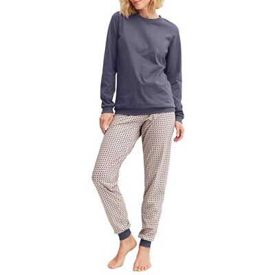 CALIDA Flower Nights Bündchen-Pyjama Damen Graystone 52-54 CALIDA Flower Nights Bündchen-Pyjama Damen Graystone 52-54
