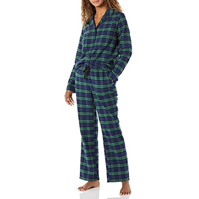 Amazon Damen-Pyjama-Set, Flanell, langärmelig, Knopfleiste vorne, Kobaltblau, Grün, Blackwatch Plaid, Größe S Amazon Damen-Pyjama-Set, Flanell, langärmelig, Knopfleiste vorne, Kobaltblau, Grün, Blackwatch Plaid, Größe S