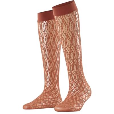 FALKE Damen Kniestrümpfe Pure Shore W Kh transparent gemustert 1 Paar, Rosa Rosewood 5225, 39-42 FALKE Damen Kniestrümpfe Pure Shore W Kh transparent gemustert 1 Paar, Rosa Rosewood 5225, 39-42