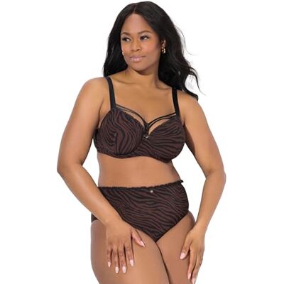 Ulla Popken Women's TruYou Bügel-BH, Softschalen, Animal, Cup B-F Bra, Chocolat, 90E Ulla Popken Women's TruYou Bügel-BH, Softschalen, Animal, Cup B-F Bra, Chocolat, 90E
