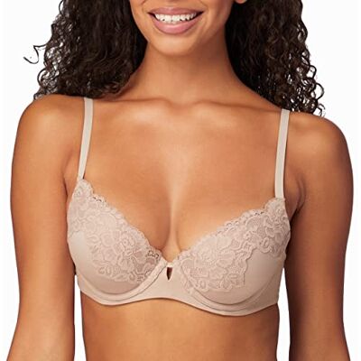 Maidenform Damen Push-Up BH mit Mikrofaser, Comfort Devotion Your Lift Bügel-BHS für Frauen, wandelbar, Spitze, Evening Blush, 80A Maidenform Damen Push-Up BH mit Mikrofaser, Comfort Devotion Your Lift Bügel-BHS für Frauen, wandelbar, Spitze, Evening Blush, 80A