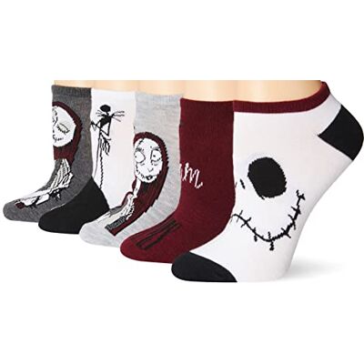 Disney Nightmare Before Christmas Füßlinge für Damen, 5er-Packung, Mehrfarbig, Weiß, 42-44.5 EU Disney Nightmare Before Christmas Füßlinge für Damen, 5er-Packung, Mehrfarbig, Weiß, 42-44.5 EU