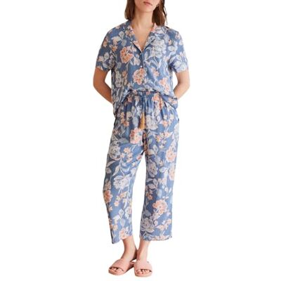 Women'secret Damen Schlafanzug Capri Mix and Match Batik Pyjama-Set, Blue Print, M Women'secret Damen Schlafanzug Capri Mix and Match Batik Pyjama-Set, Blue Print, M