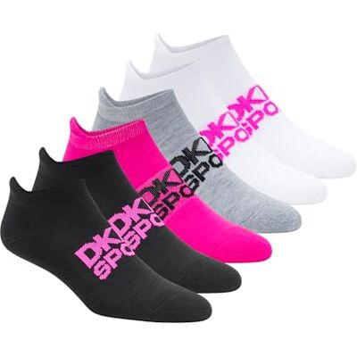 DKNY Damen Sportsocken, Niedrig Geschnitten, 6 Stück Socken, Pink/Schwarz/Weiß, 42-44.5 EU DKNY Damen Sportsocken, Niedrig Geschnitten, 6 Stück Socken, Pink/Schwarz/Weiß, 42-44.5 EU