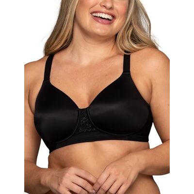 Vanity Fair Damen Full Figure Beauty Back Smoothing Bra 4 Way Stretch Fabric Lightly Lined Cups up to H, Drahtlos – Schwarz., 85DD Vanity Fair Damen Full Figure Beauty Back Smoothing Bra 4 Way Stretch Fabric Lightly Lined Cups up to H, Drahtlos – Schwarz., 85DD