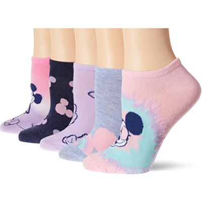Disney Sneaker-Socken für Damen mit Mickey-Mouse-Motiv, 5er-Pack, Pink sortiert, 42-44.5 EU Disney Sneaker-Socken für Damen mit Mickey-Mouse-Motiv, 5er-Pack, Pink sortiert, 42-44.5 EU