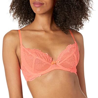 Gossard Damen Superboost Lace Deep V Bralet BH, Neon Coral, 36FF Gossard Damen Superboost Lace Deep V Bralet BH, Neon Coral, 36FF