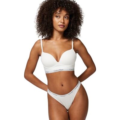 Calvin Damen Push-Up BH Plunge Gepolstert, Weiß (White), 70A Calvin Damen Push-Up BH Plunge Gepolstert, Weiß (White), 70A