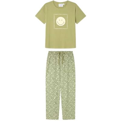 Women'secret Pijama de Manga Corta Y Hose Largo Colección Multilicense Cottage Pyjama, Khaki, Größe XS, Damen Women'secret Pijama de Manga Corta Y Hose Largo Colección Multilicense Cottage Pyjama, Khaki, Größe XS, Damen