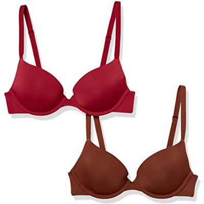 Amazon Women's Lightly Lined Plunge Bra, 2er Pack, Burgunderrot/Schoko, 40C Amazon Women's Lightly Lined Plunge Bra, 2er Pack, Burgunderrot/Schoko, 40C