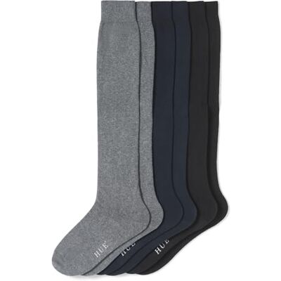 HUE Damen Flachstrick-kniestrümpfe Freizeitsocken, New Graphite Heather, Einheitsgröße (3er Pack) HUE Damen Flachstrick-kniestrümpfe Freizeitsocken, New Graphite Heather, Einheitsgröße (3er Pack)