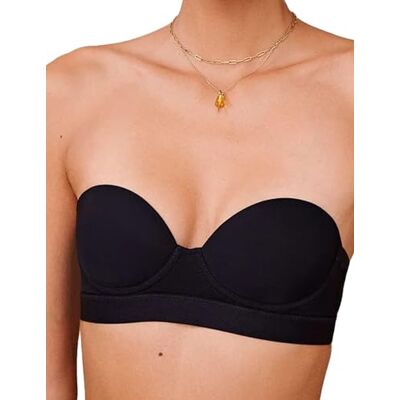 Pepper MVP Multiway Trägerloser BH für Damen Bügel, Multi-Way Convertible Träger Trägerloser BH für kleine Brustfrauen, Schwarz, 70AA Pepper MVP Multiway Trägerloser BH für Damen Bügel, Multi-Way Convertible Träger Trägerloser BH für kleine Brustfrauen, Schwarz, 70AA