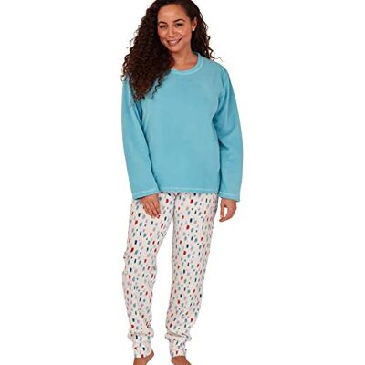 Indigo Sky Damen Women's Gemma Cosy Fleece Cuffed Pyjama Pyjamaset, Turquoise Splat Spot, Indigo Sky Damen Women's Gemma Cosy Fleece Cuffed Pyjama Pyjamaset, Turquoise Splat Spot,