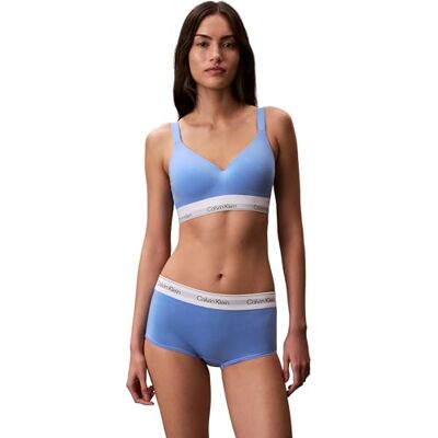 Calvin Damen Bralette Lift mit Logobund, Blau (Blue Descent), S Calvin Damen Bralette Lift mit Logobund, Blau (Blue Descent), S
