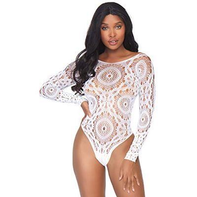 LEG AVENUE Very Sexy Lingerie Crochet lace snap crotch Teddy LEG AVENUE Very Sexy Lingerie Crochet lace snap crotch Teddy