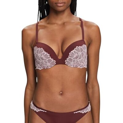 Esprit Damen Big Flower Lace Rcs Clas.push Push Up BH, Rust Brown, 75C EU Esprit Damen Big Flower Lace Rcs Clas.push Push Up BH, Rust Brown, 75C EU