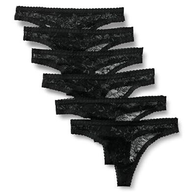 Amazon Damen Stretch-Höschen mit durchgehender Spitze in den Ausführungen Boyshort, Cheeky und Tanga, 6er Pack, Schwarz, 42 Amazon Damen Stretch-Höschen mit durchgehender Spitze in den Ausführungen Boyshort, Cheeky und Tanga, 6er Pack, Schwarz, 42