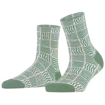 FALKE Damen Socken Coast Tile W So Baumwolle gemustert 1 Paar, Grün Sage 7538, 39-42 FALKE Damen Socken Coast Tile W So Baumwolle gemustert 1 Paar, Grün Sage 7538, 39-42