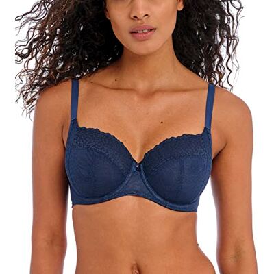 Freya Damen Catwalk Bügel Seitlicher Stützfunktion BH mit voller Abdeckung, Undurchsichtige, Mitternacht/Ausflug, einfarbig (Midnight//Getaway Solids), 75E Freya Damen Catwalk Bügel Seitlicher Stützfunktion BH mit voller Abdeckung, Undurchsichtige, Mitternacht/Ausflug, einfarbig (Midnight//Getaway Solids), 75E