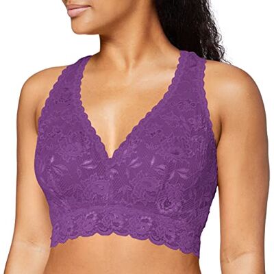 Cosabella Damen Say Never Curvy Racie Racerback Bralette Plunge-BH, Durchsichtig, Zyclamen, Medium Cosabella Damen Say Never Curvy Racie Racerback Bralette Plunge-BH, Durchsichtig, Zyclamen, Medium