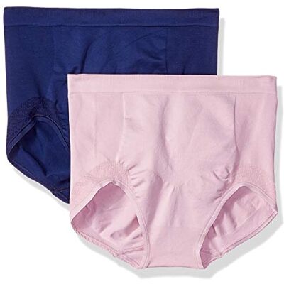 Bali Damen Comfort Revolution Seamless Firm Control Brief 2-Pack Shapewear-Unterhose, Hush Pink/in The Navy, X-Large (2er Pack) Bali Damen Comfort Revolution Seamless Firm Control Brief 2-Pack Shapewear-Unterhose, Hush Pink/in The Navy, X-Large (2er Pack)