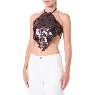 TRENDYOL Brown Backless Sequin Party Bustier Tprss26Bs00006 TRENDYOL Brown Backless Sequin Party Bustier Tprss26Bs00006
