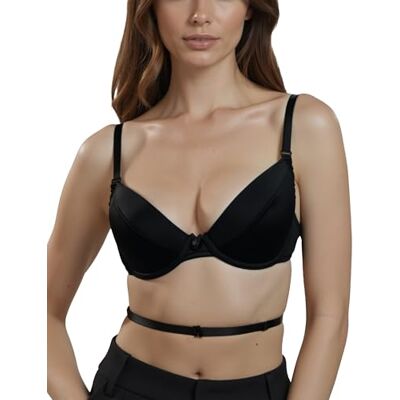 VIVISENCE Push Up BH Damen Multiway Rückenfrei Mikrofaser Schleife Elegant, Schwarz,80B VIVISENCE Push Up BH Damen Multiway Rückenfrei Mikrofaser Schleife Elegant, Schwarz,80B